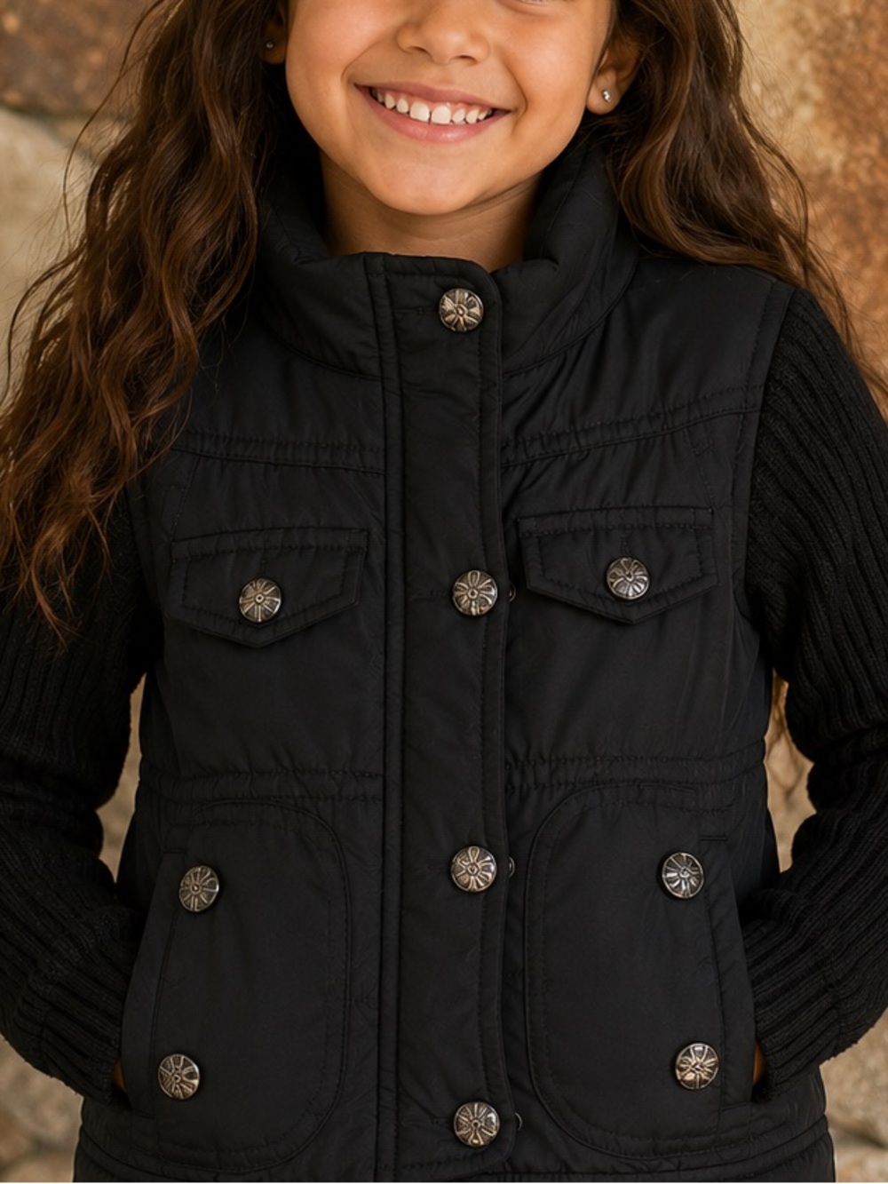 Dollhouse black jacket coat kids girls size 2T